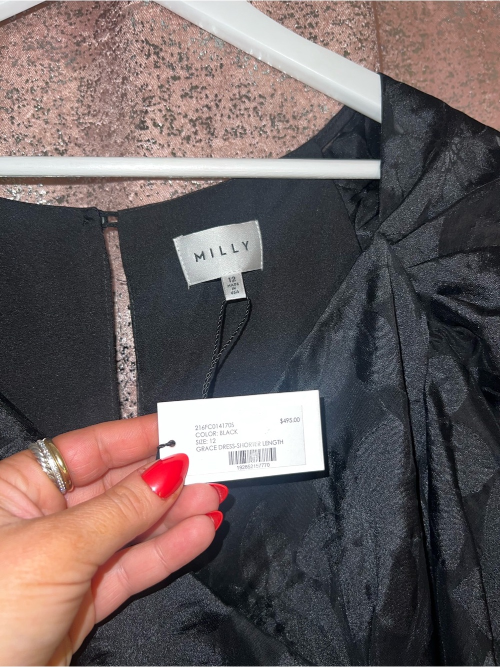 NWT Milly Black Grace Dress - Picture 2 of 6